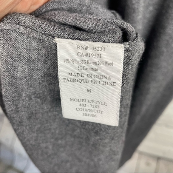 JOIE Gray Lightweight Cashmere Wool 3/4 Sleeve Sweater Dress size M - Picture 5 of 6